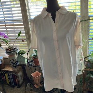 Absolutely Academia Anne Klein Women’s Crème Dress Blouse Size 14 Perfect NWT